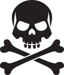 Skull and crossbones icon vector. Death symbol, danger or poison icon