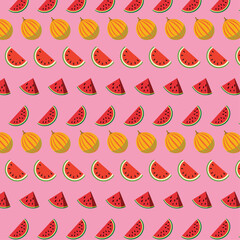 Playful Watermelon Pattern on Pink Background with Summer Vibes