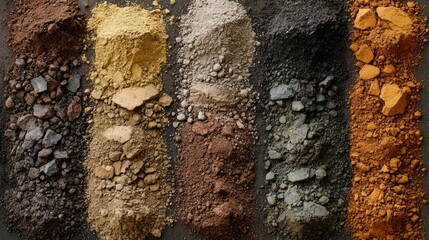 Diverse Soil Samples A Collection of Earthy Textures and Colors