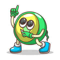 Funny doodle fruit cartoon with cute expression