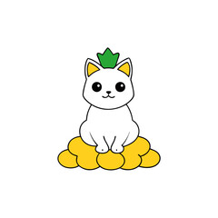 cat with a flower