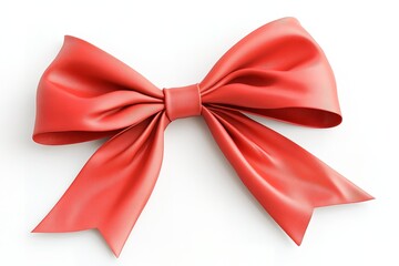 Fototapeta premium Elegant Red Ribbon Bow: Perfect for Festive Designs, Gift Wrapping, Holiday Decorations, Packaging, Invitations, Cards, Banners, Web Design Elements, Presentations, Branding, Logos, Marketing 