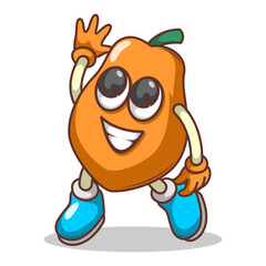 Funny doodle fruit cartoon with cute expression