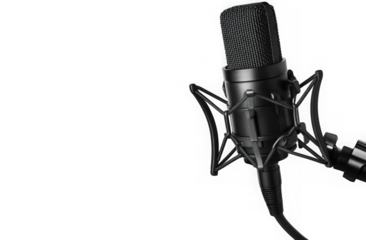 Black studio Microphone. Modern mic 
