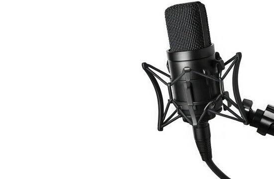 Black studio Microphone. Modern mic 