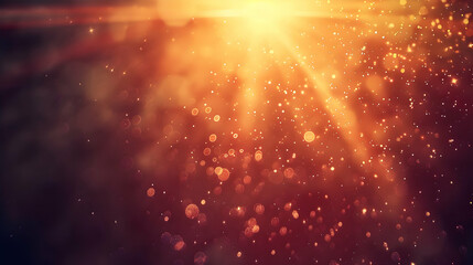 Abstract background with golden light rays and bokeh effect creating a warm atmosphere
