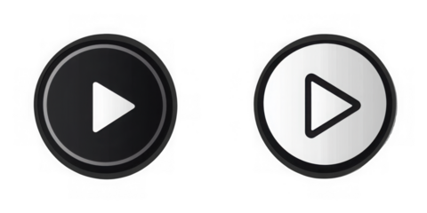 Play button icons on transparent backdrop. Digita webl vector