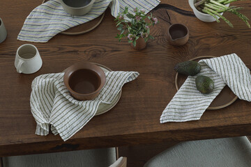 Fresh avocado and asparagus as assortment of vegetables for healthy lifestyle