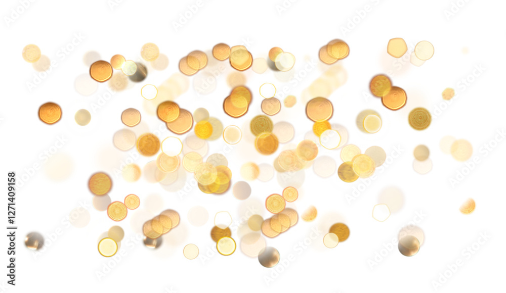 Wall mural blurred bokeh colors light glowing on transparent background