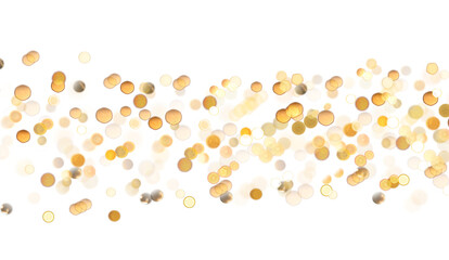 Blurred bokeh colors light glowing on transparent background