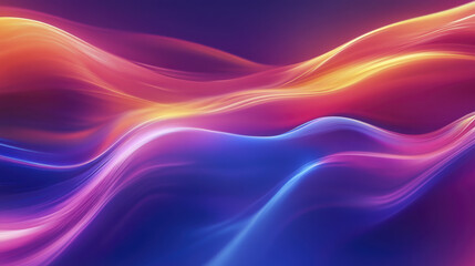 Bold gradient background with fluid energy waves in vibrant colors. This abstract design features smooth transitions between hues of purple, pink, and orange, creating dynamic visual experience