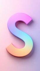 Naklejka premium Pastel gradient 3d letter s on soft pink background
