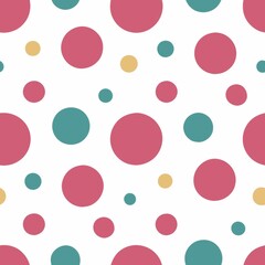 Seamless patterns. Fabric pattern. Polka dots with different sizes. textile, Tile 