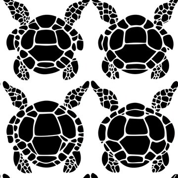 Bold Turtle Shell Pattern High Contrast Black and White Seamless Design for Fashion and Decor