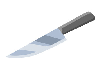 Illustration of knife. Stylized kitchen object for cooking recipe and menu.