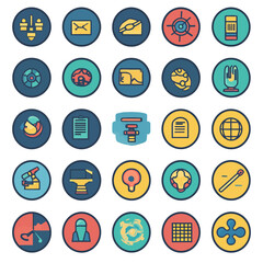 Colorful UI Icon Set for Web Design and Mobile App Development