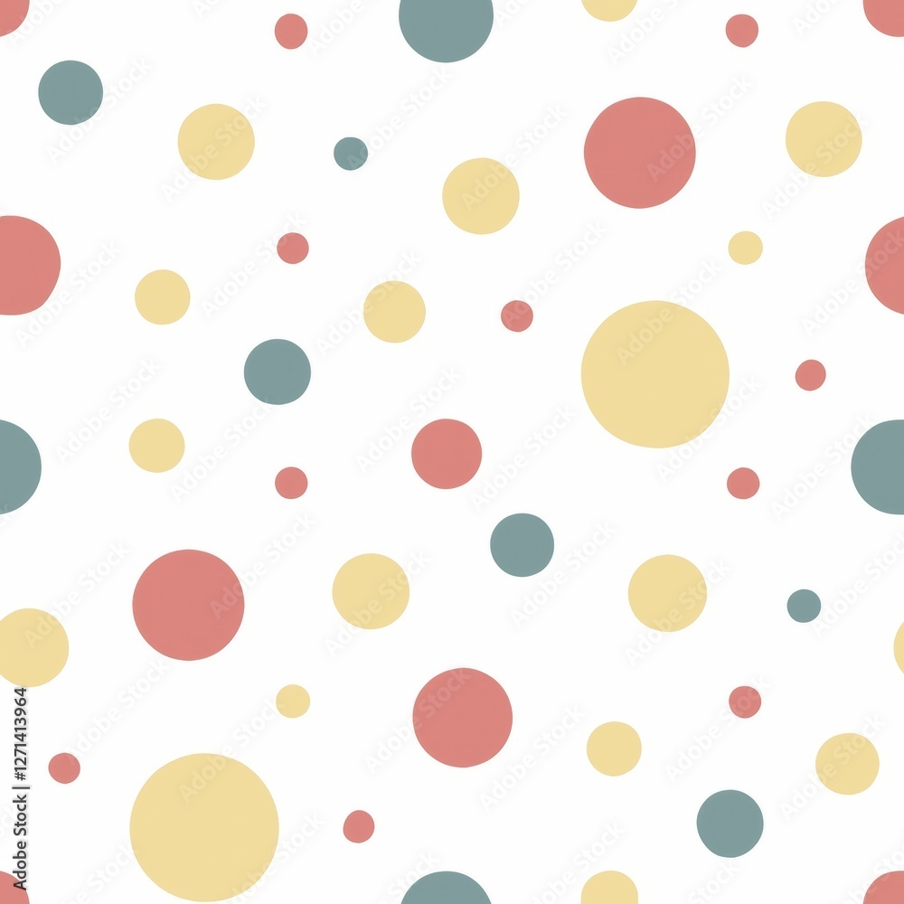 Poster seamless patterns. fabric pattern. polka dots with different sizes. textile, tile