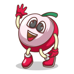 Funny doodle fruit cartoon with cute expression