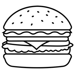 Stylized Burger Line Art Concepts