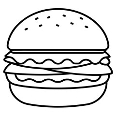 Stylized Burger Line Art Concepts