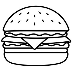 Stylized Burger Line Art Concepts
