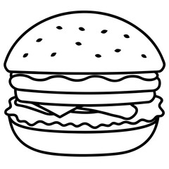 Stylized Burger Line Art Concepts