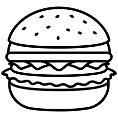 Stylized Burger Line Art Concepts