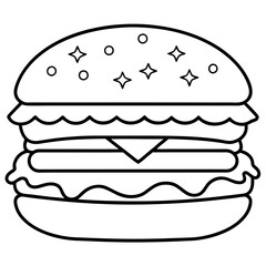 Stylized Burger Line Art Concepts