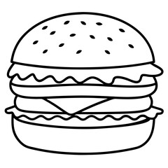 Stylized Burger Line Art Concepts