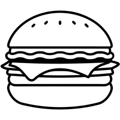 Stylized Burger Line Art Concepts