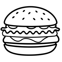 Stylized Burger Line Art Concepts