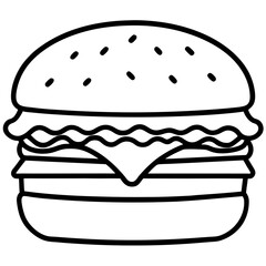 Stylized Burger Line Art Concepts
