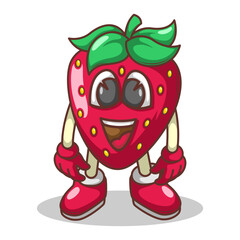 Funny doodle fruit cartoon with cute expression