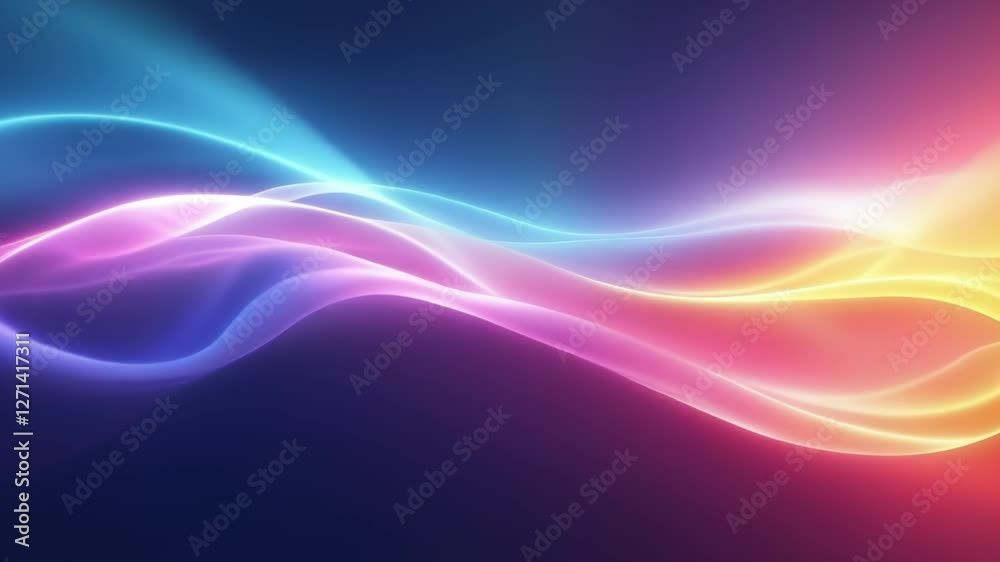 Aufkleber Smooth, colorful light waves flowing seamlessly across the screen. The vibrant gradients and luminous glow create a dynamic and captivating visual