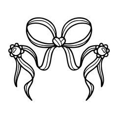 a line art drawing of a ribbon banner : vector image for design and decoration