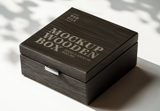 Wood Box Mockup for Packaging Design and Retail Branding