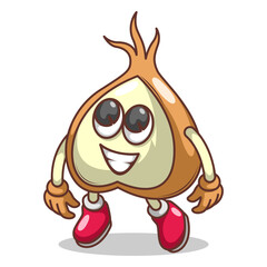 Funny doodle fruit cartoon with cute expression