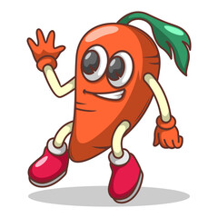 Funny doodle fruit cartoon with cute expression