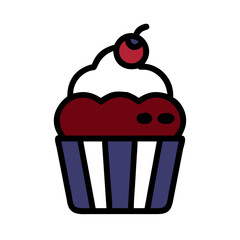 cupcake with cherry 4th of july
