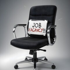 Realistic 3D Office Chair with We Need You JOB VACANCY Sign - Hiring and Job Vacancy Concept