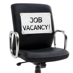 Realistic 3D Office Chair with We Need You JOB VACANCY Sign - Hiring and Job Vacancy Concept