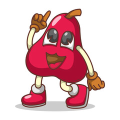 Funny doodle fruit cartoon with cute expression