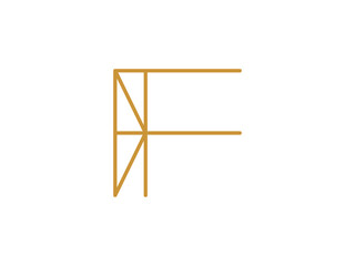 editable vector linear letter F symbol design illustration isolated on transparent background