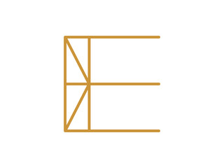 editable vector linear letter E symbol design illustration isolated on transparent background