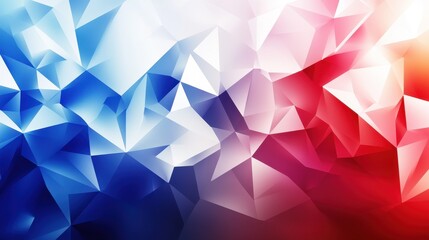 Fototapeta premium Technology bright low poly connection abstract background. Blue and red blurred futuristic vector design