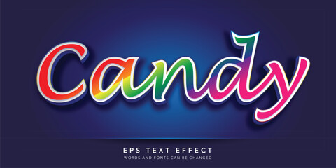 colorful candy 3d editable text effect