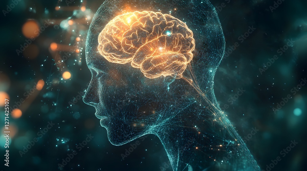 Poster human brain activity visualization in abstract digital form