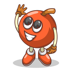 Funny doodle fruit cartoon with cute expression