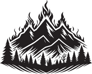 Obraz premium fire hell silhouette victor design isolated on the white background.