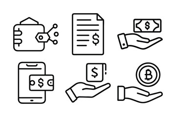 Payment icon 6 set vector art illustration